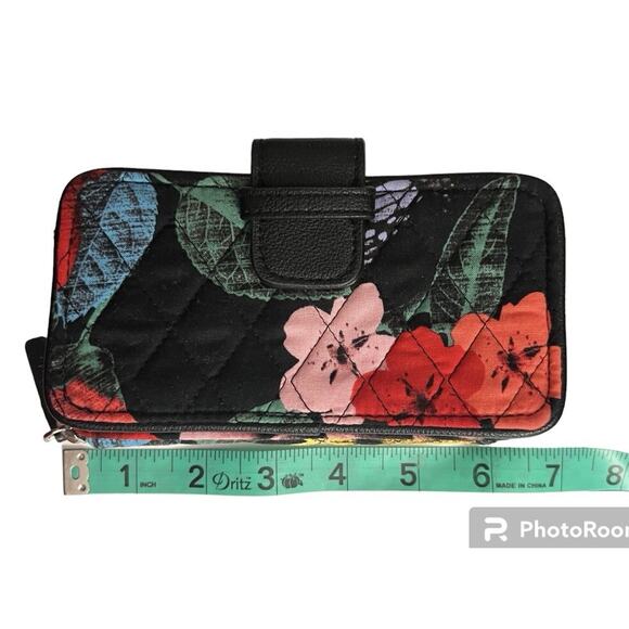 Vera Bradley Wallet Clutch Havana Rose Wristlet Credit Card Zip Pocket No Strap - Picture 8 of 8